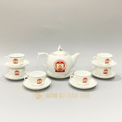 Bộ ấm chén dáng bưởi (Chỉ kim, logo màu) ACVK12 - 550/650ml