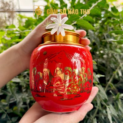 Lọ đựng chè dáng quả hồng LCH6A