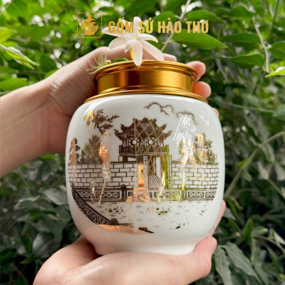 Lọ đựng chè dáng quả hồng LCH6A