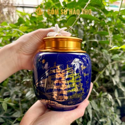 Lọ đựng chè dáng quả hồng LCH6A