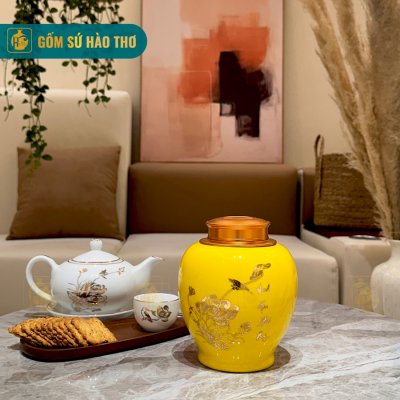 Lọ chè dáng chóe LCC1A - Cao 15cm - ĐK 10cm - 2,5 Lạng
