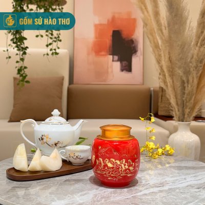 Lọ chè quả hồng LCH6A - Cao 13cm - ĐK 10cm - 1 Lạng