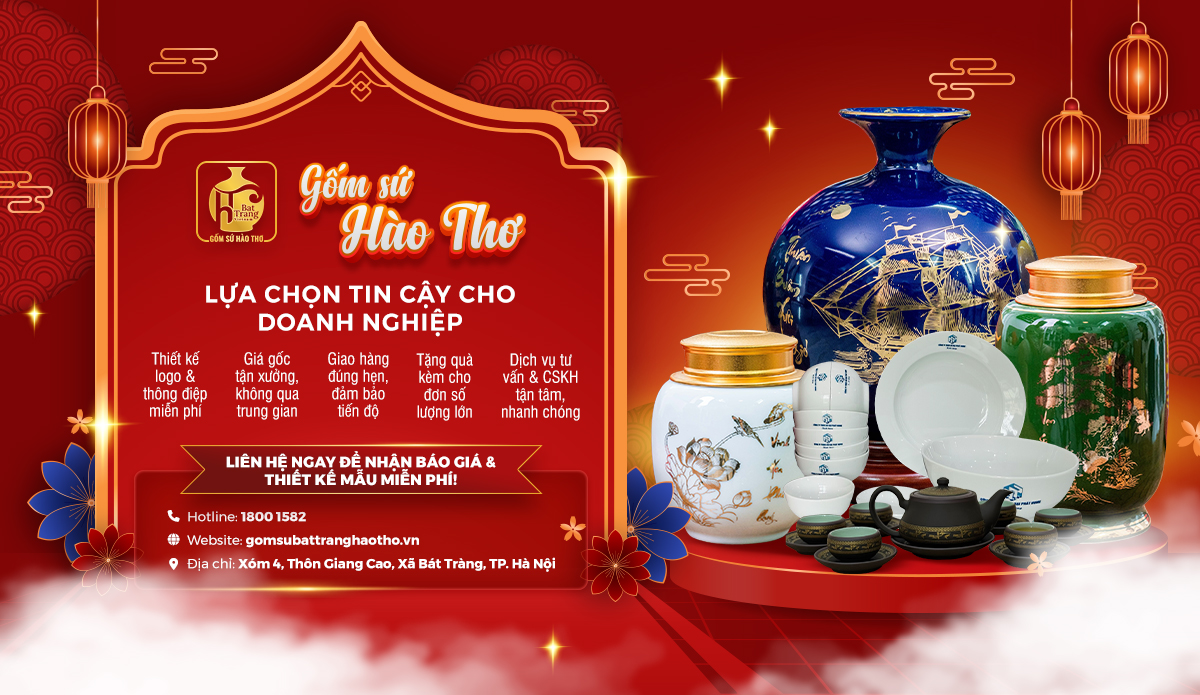 Gốm sứ hào thơ - Gốm sứ bát tràng cao cấp