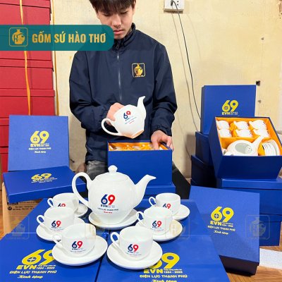 Bộ ấm chén trắng Minh Long ACT01 - 500/650/800ml