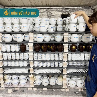 Bộ ấm chén trắng vuông cao ACT03 - 650ml