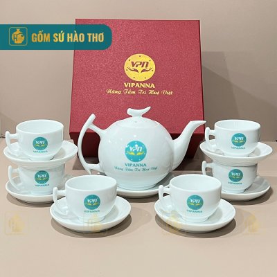 Bộ ấm chén trắng bưởi cành ACT04 - 650ml