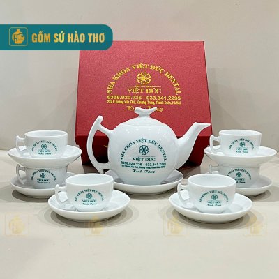 Bộ ấm chén trắng bưởi cành ACT04 - 650ml