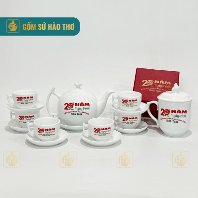 Bộ ấm chén trắng bưởi cành ACT04 - 650ml