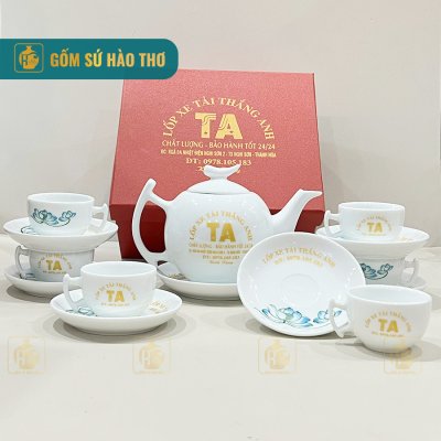 Bộ AC bưởi cành In logo màu & mặt hoa sen xanh ACT04B - 550/650ml