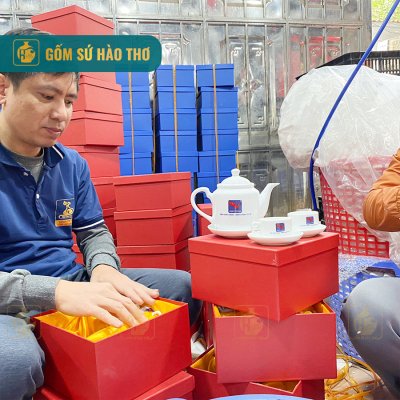 Bộ ấm chén trắng vuông eo ACT06 - 500ml