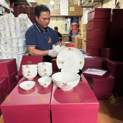 Bộ đồ ăn (Set 6 món) - Họa tiết Sen Nụ - BAQT 8