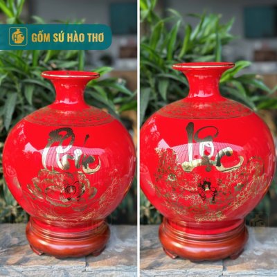 CAL29 - Bình hút tài lộc Phúc Lộc viền Hạc