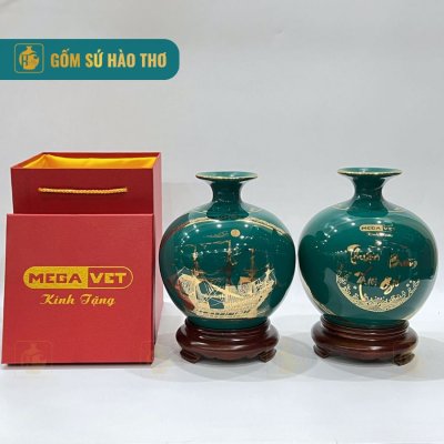 CALC2V - Bình hút lộc nhị cảnh viền Thuận Buồm Xuôi Gió