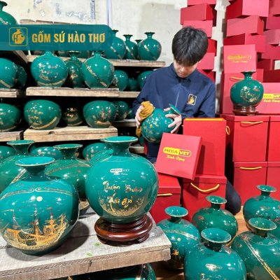 CALC2V - Bình hút lộc nhị cảnh viền Thuận Buồm Xuôi Gió