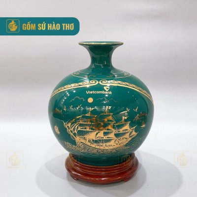 CALC2V - Bình hút lộc nhị cảnh viền Thuận Buồm Xuôi Gió