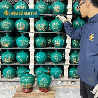 CALC2V - Bình hút lộc nhị cảnh viền Thuận Buồm Xuôi Gió