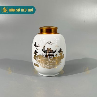 LCB3A - Lọ chè dáng bí - Cao 19cm - ĐK 13cm - 4 Lạng