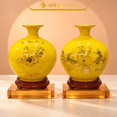 CAL02 - Bình hút tài lộc Cá Niên Niên Hữu Dư