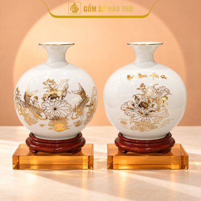 CAL02 - Bình hút tài lộc Cá Niên Niên Hữu Dư