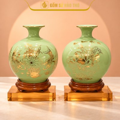 CAL02 - Bình hút tài lộc Cá Niên Niên Hữu Dư