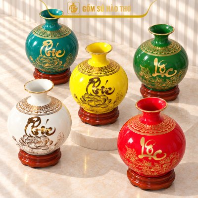 CAL29 - Bình hút tài lộc Phúc Lộc viền Hạc