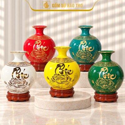 CAL29 - Bình hút tài lộc Phúc Lộc viền Hạc