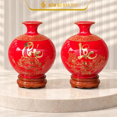 CAL29 - Bình hút tài lộc Phúc Lộc viền Hạc