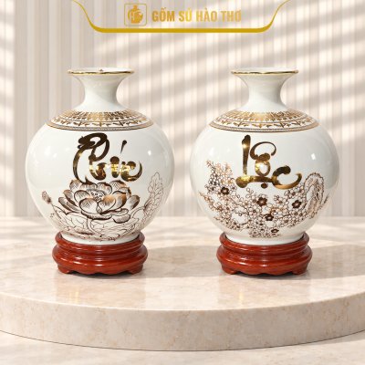 CAL29 - Bình hút tài lộc Phúc Lộc viền Hạc