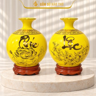 CAL29 - Bình hút tài lộc Phúc Lộc viền Hạc