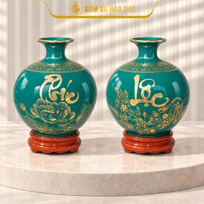 CAL29 - Bình hút tài lộc Phúc Lộc viền Hạc